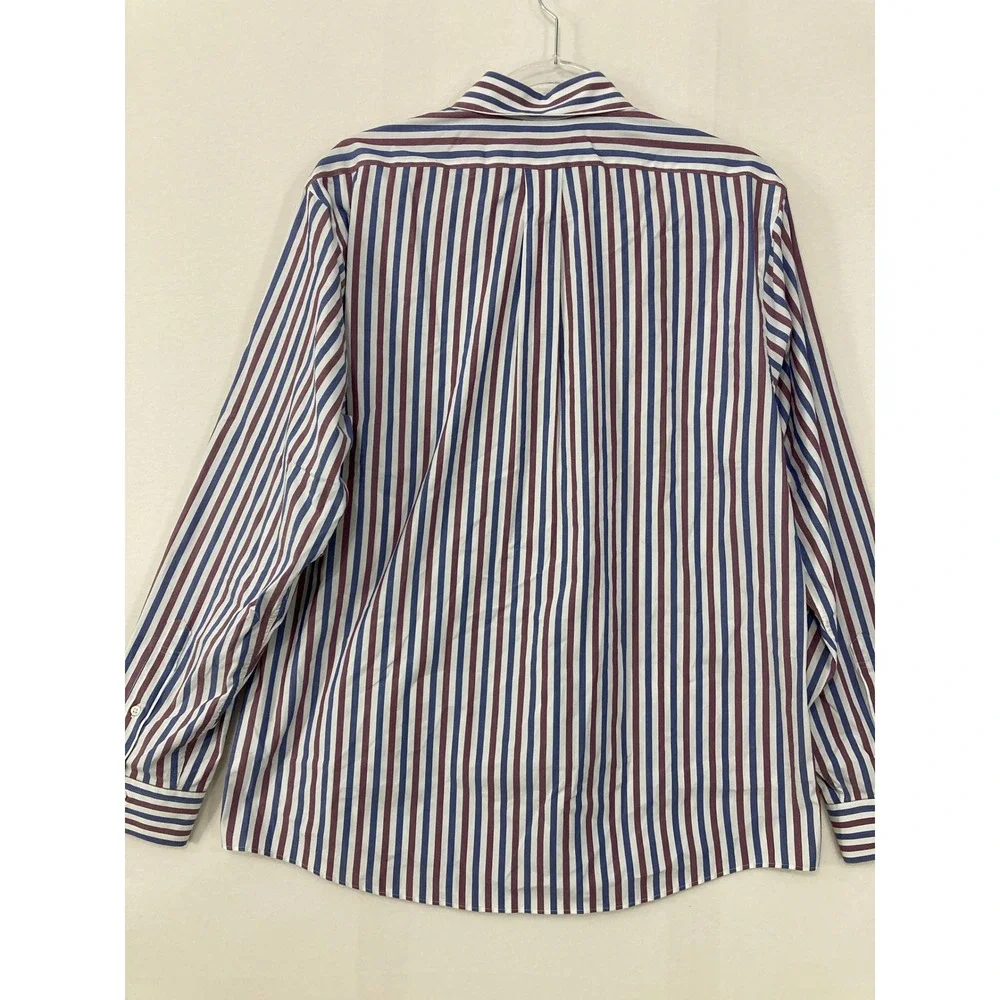 Brooks Brothers Shirt Large Regent Fit Multi Color Striped Cotton Blend Preppy‎